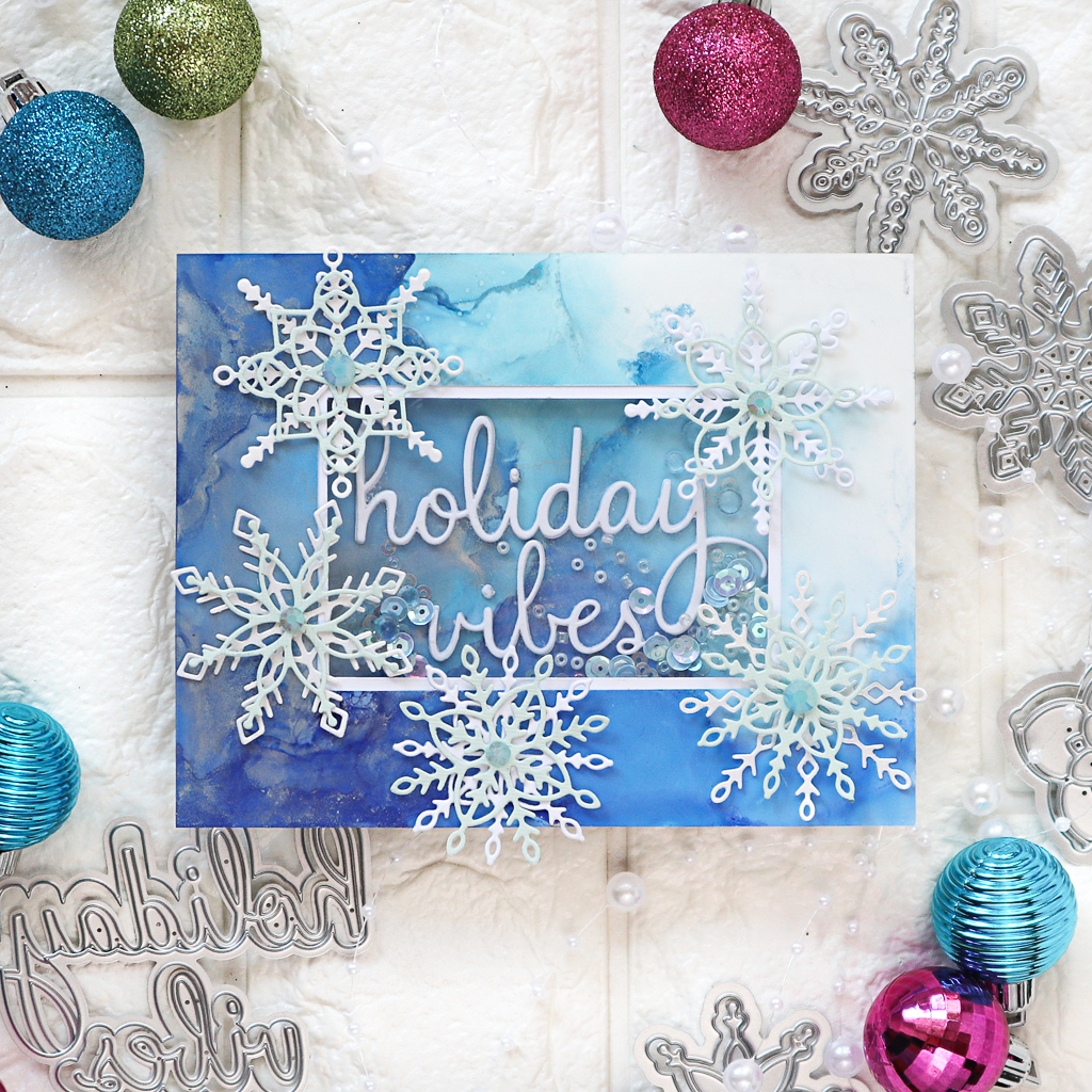 Layered Snowflakes – Pinkfresh Studio – rainbow in november