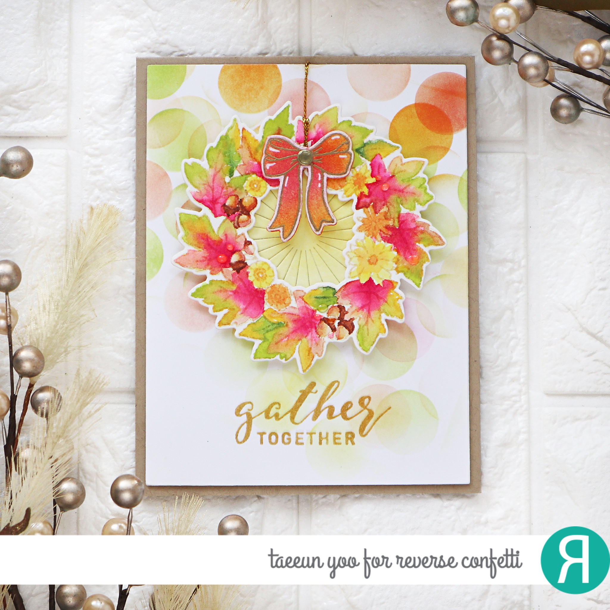 Gather Together Reverse Confetti rainbow in november