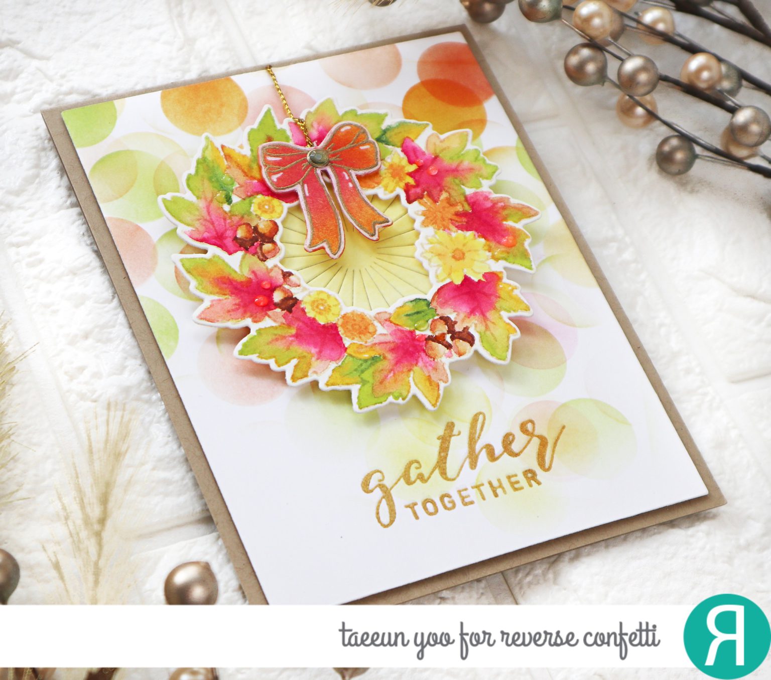 Gather Together Reverse Confetti rainbow in november